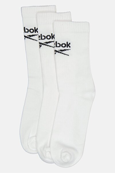 Reebok Men 3 Pairs Brand Logo Crew Socks, White