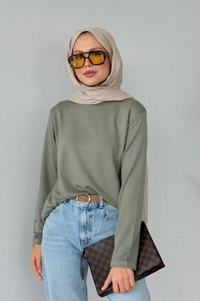 Hazamoda ملابس داخلية قطنية بأكمام طويلة كاكي