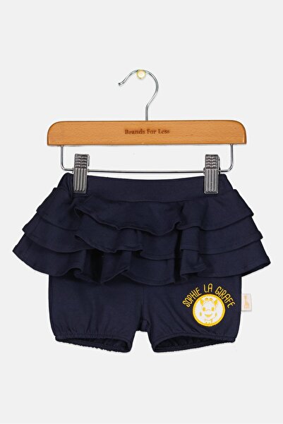 Sophie La Girafe Toddlers Girl Embroidered Logo Basic Shorts, Navy