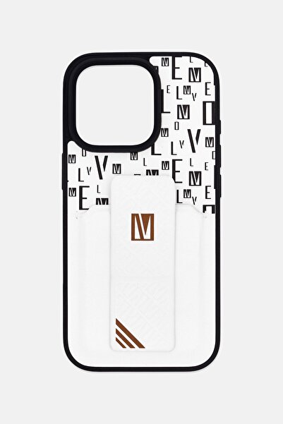 Levelo جراب مورفيكس الواقي لجهاز آيفون 16 برو مع حامل وحامل بطاقات، أبيض