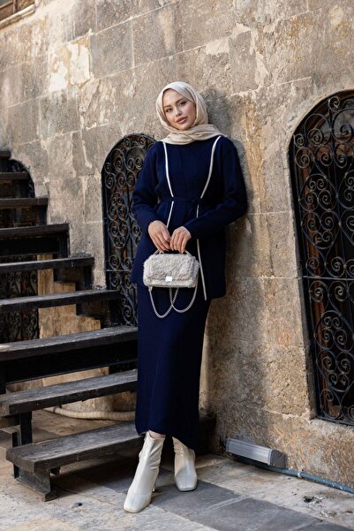 Hazamoda بدلة أوزون جيليلي باللون الأزرق الداكن