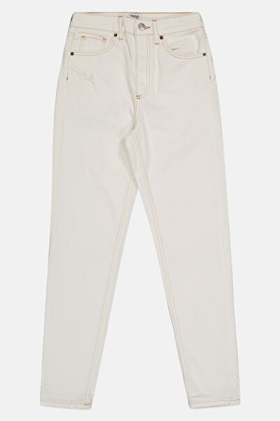 BDG Women Regular Fit Solid Stretchable Jeans, Off White