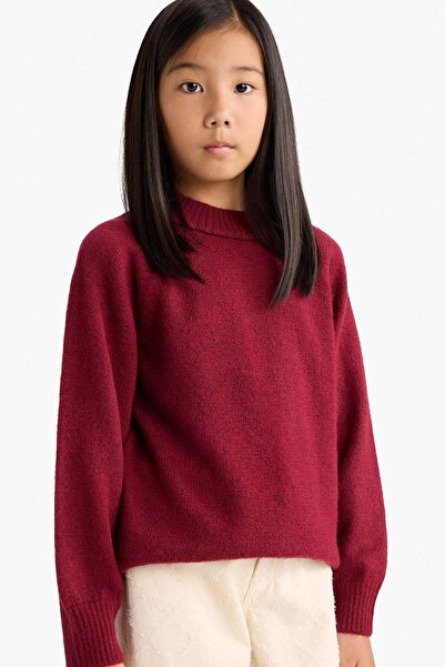 DeFacto Kız Çocuk Bisiklet Yaka Triko Kazak F2755A825WN