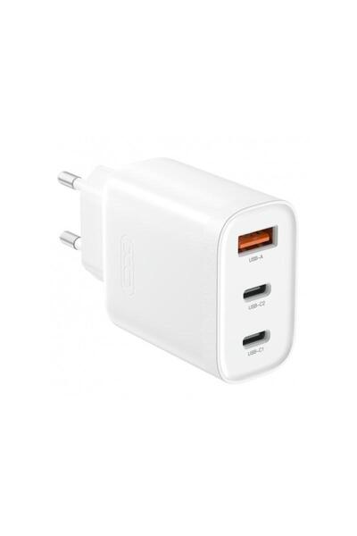 XO Design Incarcator Retea L117 45W 3A 1 x USB-A - 2 x USB-C Alb