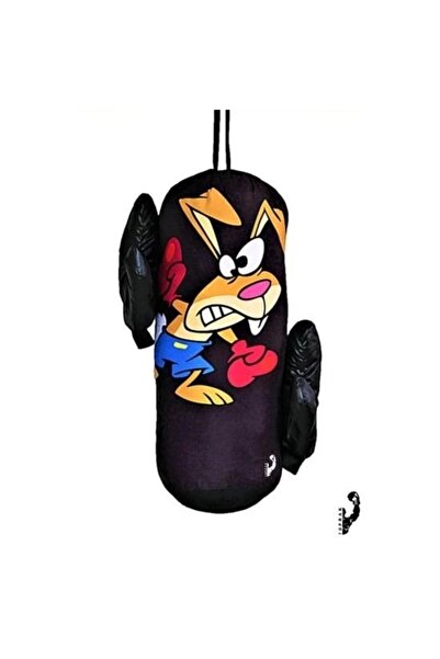 Genel Markalar Çocuk Boks Kum Torbası Eldiven Dahil 2-6 Yaş Siyah