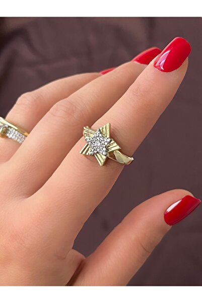 Twinssis Accessories خاتم نجمة مرصع بالأحجار قابل للتعديل