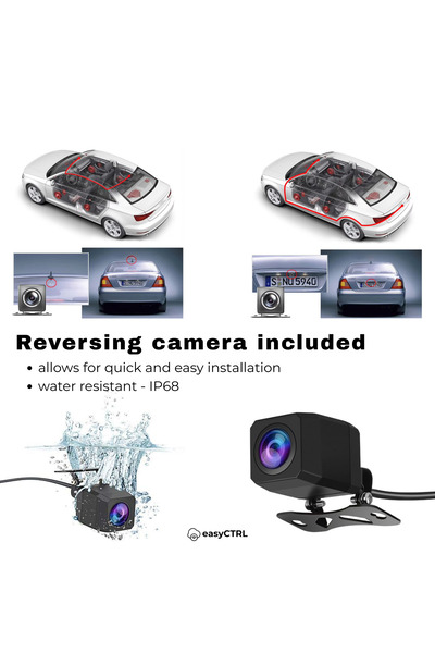 easyCTRL Car DVR Rearview Mirror Camera, 10" Touch Screen, 170°, G-Sensor, Reversing Camera, easyCTRL®