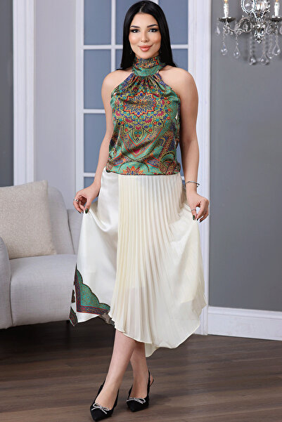 TREASUREISLAND Pleated satin set