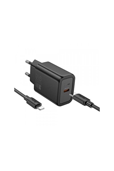 Hoco Incarcator Retea Cu Cablu Lightning N60 20W 3A 1 x USB-C Negru