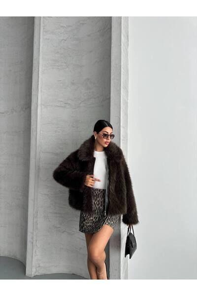 GM Butikk Zr New Season Oversize Faux Fur Zippered Women's Coat