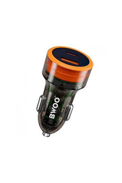 Bwoo Incarcator Auto BO-CC85 38W 3A 1 x USB-A - 1 x USB-C Negru
