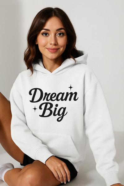 CLASSY.MODA Hanorac oversize pentru femei, cu glugă, buzunar cangur, cu textu...