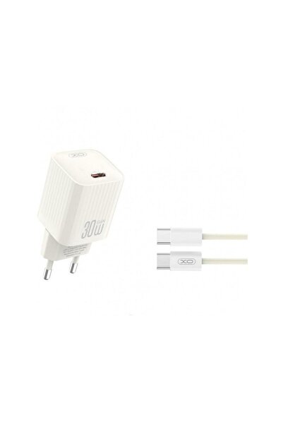 XO Design Mains Charger With USB-C Cable L148 30W 3A 1 x USB-C Beige