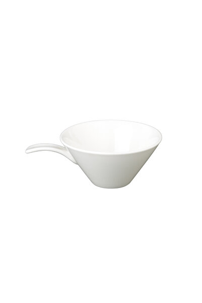 SQUALO Porcelain Bowl with Handle, White (12 pieces) - 15.5x12x6 cm