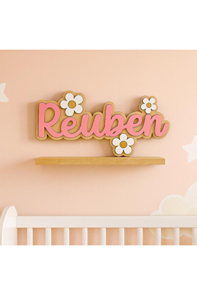 CSD TASARIM Kişiye Özel Ahşap İsimlik Kapı Süsü | Bebek ve Çocuk Odası Dekoru