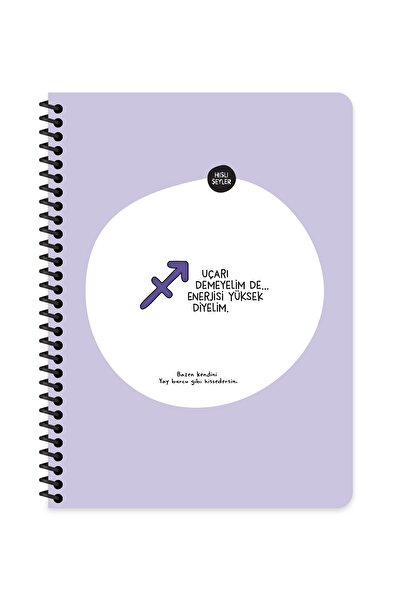 KESKİN COLOR Hisli Şeyler Concept Horoscopes Series 16,5X22,5 Squared Spiral Stickered Notebook - 1 Piece