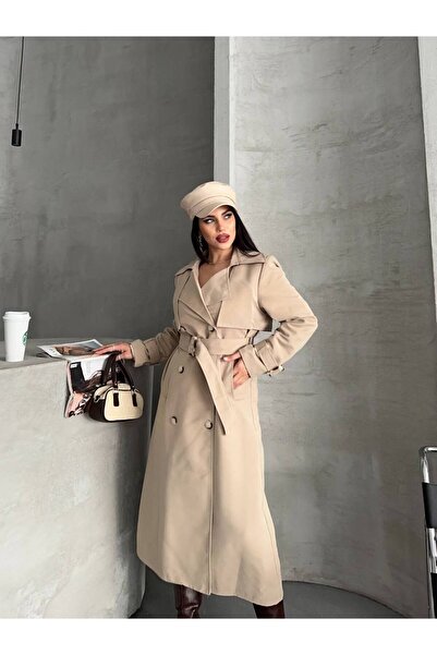 buqre's moda Women's Oversize Waterproof Lined Long Trench Coat