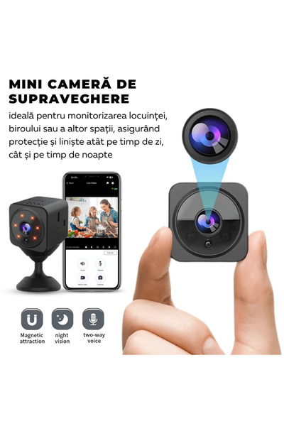 easyCTRL Mini Hidden Camera, Wi-Fi, Magnetic Mount, 360° Support, Night Vision, AS02, easyCTRL®