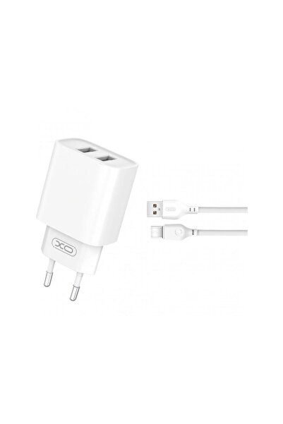 XO Design Incarcator Retea Cu Cablu USB-C BPCE02C 10.5W 2.1A 2 x USB-A Alb