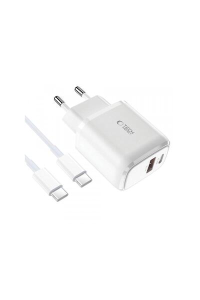 Tech-Protect Incarcator Retea Cu Cablu USB-C C20W 20W 3A 1 x USB-A - 1 x USB-...