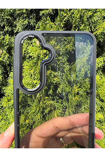 Deppo Trend Samsung Galaxy A56/A36 Compatible Case Black Transparent Clear Camera Surrounding Metal Protective Silicone