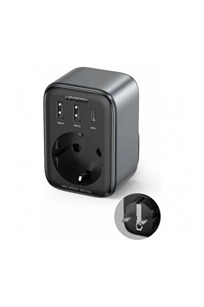 Ugreen Mains Charger CD314 30W 3A 2 x USB-A - 1 x USB-C - 1 x Schuko Black