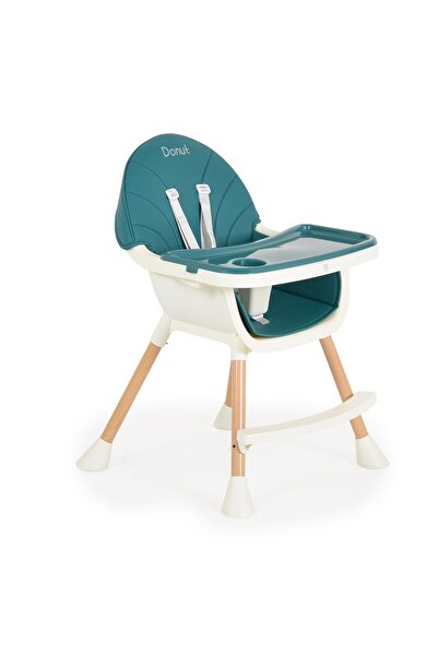 Moni Scaun de masa bebe 2 in 1 Donut, cu husa lavabila, centuri in 5 puncte si tavita dubla, Petrol Blue
