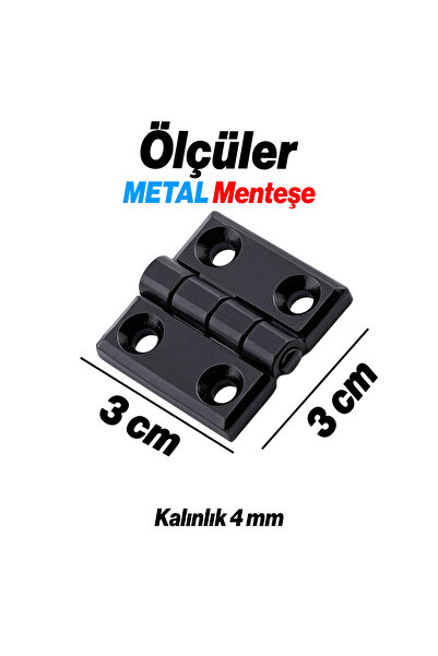 Badem10 Siyah Metal 2 Adet Yaprak Menteşe 30x30mm Dayanıklı Mobilya Kapı Dolap Çekmece Kapak Aksesuar
