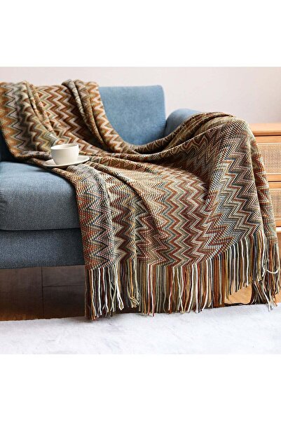 fun zone 130x230 Imitation Cashmere Bohemian Knitted Blanket