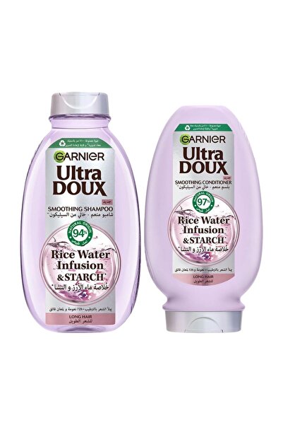Garnier Ultra Doux Rice Water Infusion & Starch Smoothing Shampoo 400 ml + Conditioner 360 ml