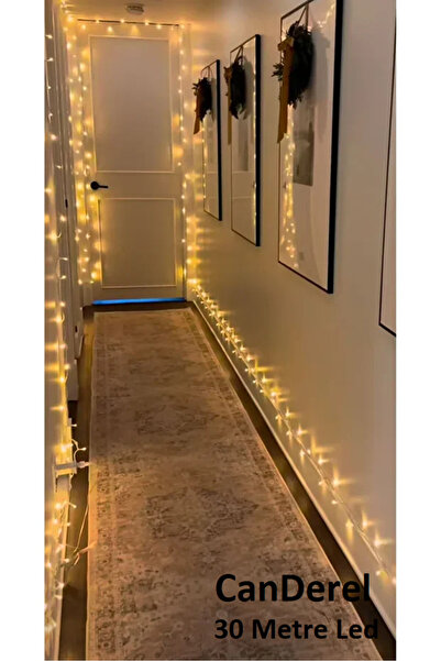 TeknoClass 30 Metre Fişli Sarı Led Işık Noel Yılbaşı Ağacı Işığı Led Ampül Ça...