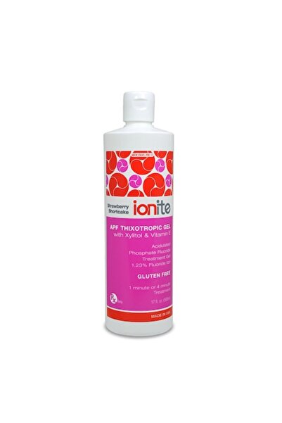 Dharma Research Gel Fluoridation, Ionite, with Xylitol and Vitamin E, Gluten-Free, 1.23%, Tube 500ml, Strawberry Fla