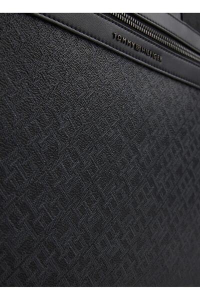 Tommy Hilfiger Black Men's Laptop Bag Th Monogram Computer Bag