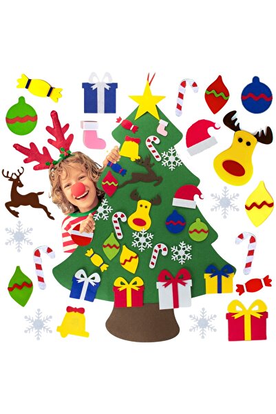 Other Felt Christmas Tree with Turnip Ornaments for Kids, Artificial Felt Christmas Decorations, DIY