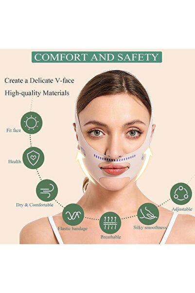 fulina Beauty Face Sculpting Sleep Mask,Reusable V Line Lifting Mask,for Nasolabial Folds/Double Chinfacial