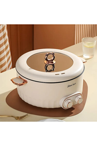 fulina 6L Large Capacity Multifunctional Electric Cooking Pot, Yuanyang Pot, Multipurpose 9.5 Depth Pot
