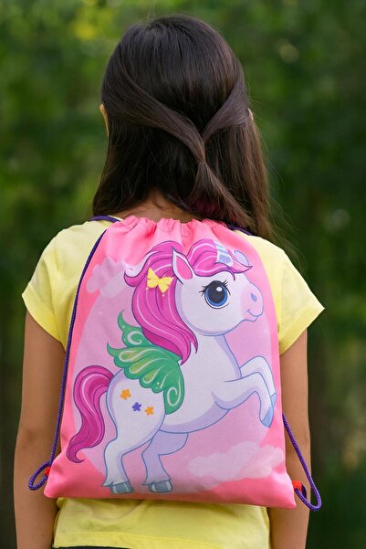hak-iş oyuncak Unicorn Desenli Pembe Çocuk Bez Su Geçirmez Sırt Çantası – Oku...