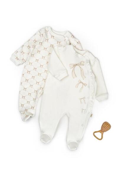 BabyCosy Organic Wear Baby 2-Pack Rompers 100% Organic Cotton, Baby - Newborn - Csy8147