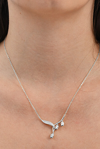 Söğütlü Silver 925 Ayar gümüş rodyumlu zirkon taşlı sarkan laleler tomurcuk k...