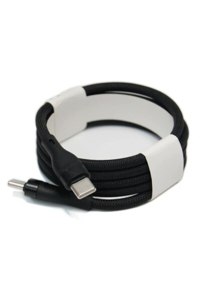 Flippy Universal Type-C to Type-C Nylon Braided Fast Charging Cable, 1 m, Black