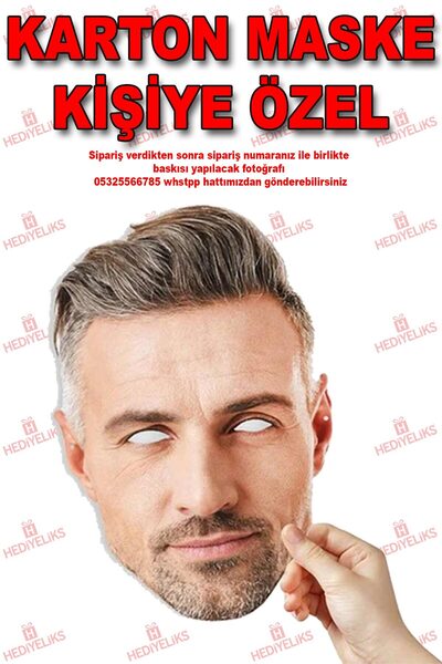 HEDİYELİKS Kişiye Özel Baskılı Karton Maske