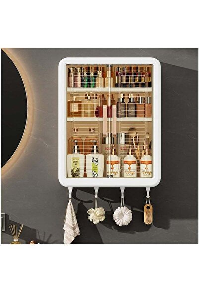 Arabest Bathroom Medicine Cabinet Wall Mounted, Double Door Storage Shelf Ove...