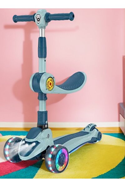 Arabest سكوتر للأطفال 3 في 1، مع عجلة وامضة، ومقعد قابل للإزالة ومقود قابل لت...