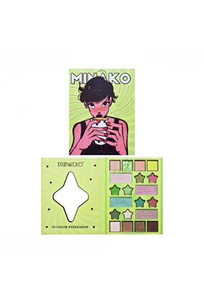 kevin coco Paleta de Machiaj, KEVIN&COCO, 20 Culori Green Girl, Fard de Pleoape si Blush, Verde