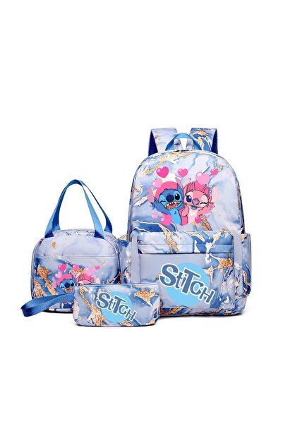 Choice8 مجموعة حقيبة ظهر Stitch-Purple-B المطبوعة من 3 قطع، مع حقيبة يد وحقيب...