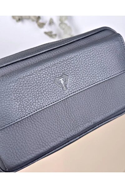 Fil Deri Genuine Leather Magnetic Zipper Men's Handbag 2114