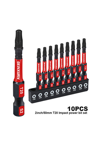 choice2 مجموعة رؤوس مفكات توركس مغناطيسية من جينكسورن مقاس 2 بوصة، 10 قطع، مق...