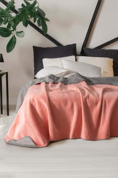 BELENAY HOME Curled Double-Sided Shepherd's Stitch Blanket Double Size 180X220 cm