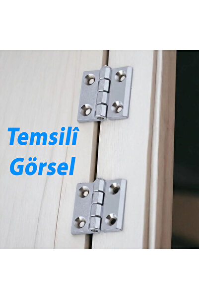 Badem10 Metal 30x30 mm 4 ADET Yaprak Menteşe Gümüş Krom Kapi Pencere Dolap Mobilya Kapak Menteşe Bağlantı