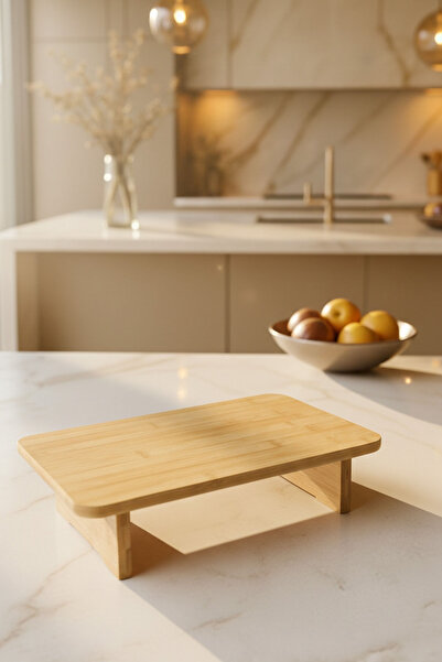 Bambuland Large Bamboo Rectangular Cutting Board - Natural Wood with Legs 36X...